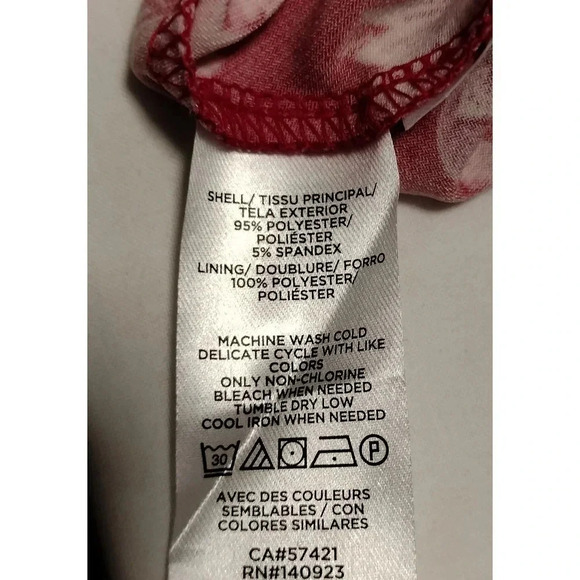 LOFT SZ 2p Red Floral Pattern Mini Fit and Flare Dress - Picture 8 of 10